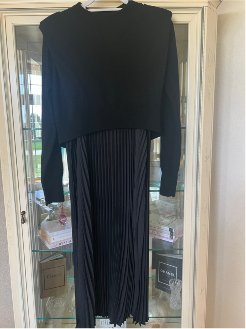 AllSaints Black Midi Dress, Size S Flaw NWT